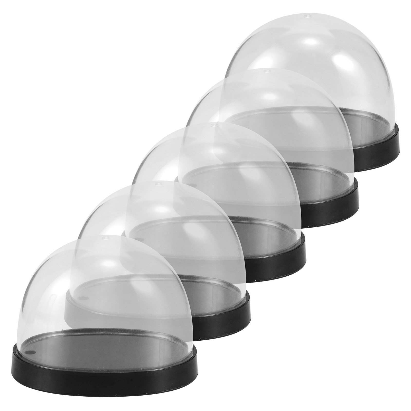 Plastic Dome Clear - 5 Set di Campanelle in Vetro